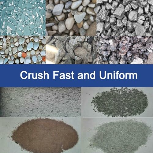 Various types of crushed stones in different sizes and textures.