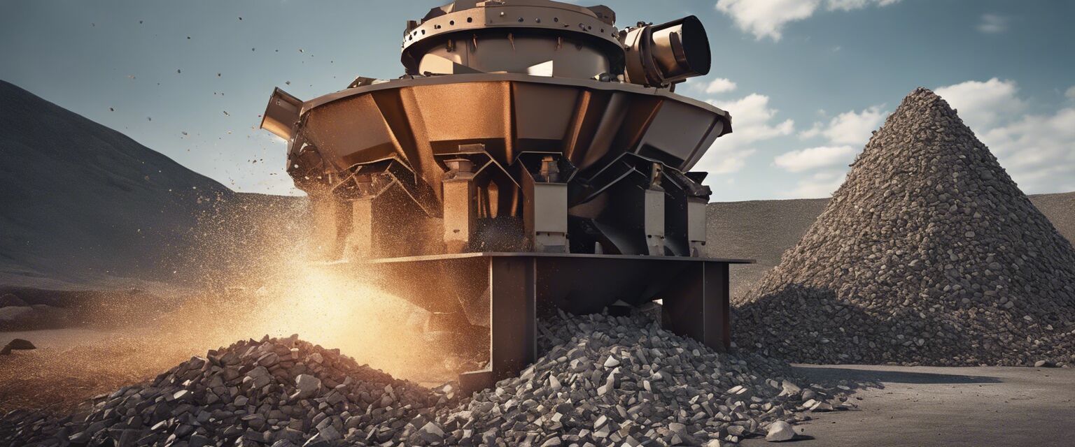 Close-up of cone crusher